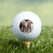 Balles De Golf Baby Elephant mignon Eléphant africain avec maman (T-shirt Insitu)