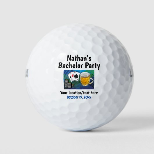 Balles De Golf Bachelor Party Wedding Favor Beer Poker (Devant)