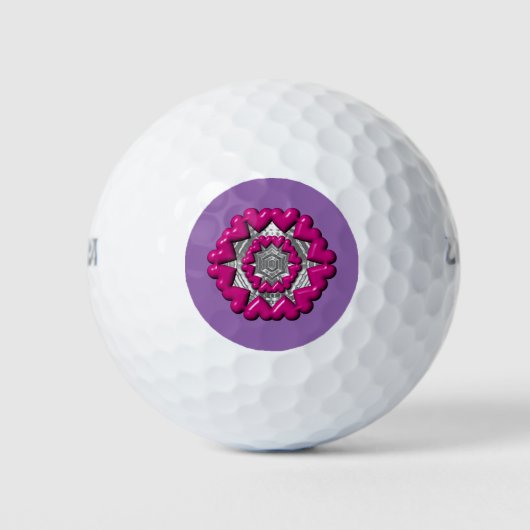 Balles De Golf Bague de la Saint-Valentin Cœur (Devant)