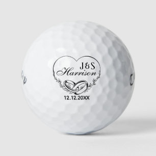 Balles De Golf Bague de mariage personnalisée avec nom de couple