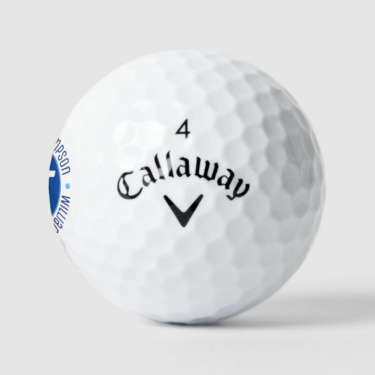 Balles De Golf Bal de golf avec nom ( Monogramme bleu ) (Logo)