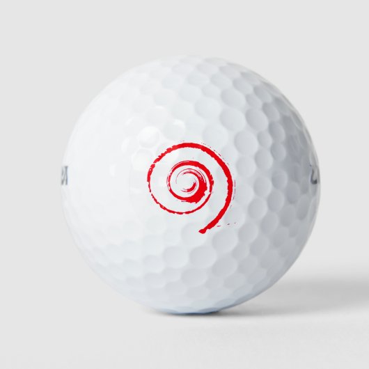 Balles De Golf Bal de golf avec Red Twirl (Devant)