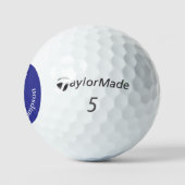 Balles De Golf Bal de golf blanc avec nom logo bleu (Logo)