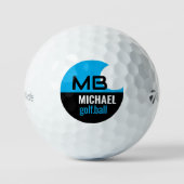 Balles De Golf Bal de golf moderne Black Blue Logo (Recto)