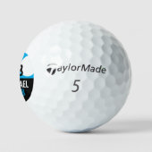 Balles De Golf Bal de golf moderne Black Blue Logo (Logo)