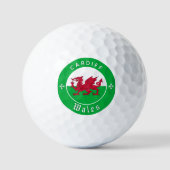Balles De Golf Bal de golf Premium Wales, Cardiff, Drapeau galloi (Recto)