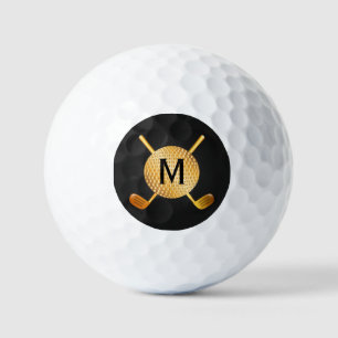 Balles De Golf Bal et clubs de golf Monogrammed Gold