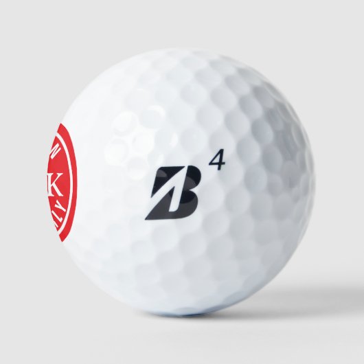 Balles De Golf Ball with Golfers Name & initials - red monogram (Logo)
