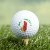 Balles De Golf Ballons de golf à coq drôle avec texte (T-shirt Insitu)