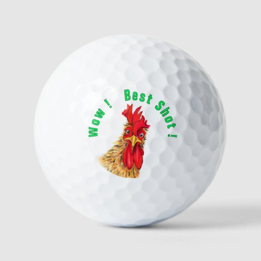 Balles De Golf Ballons de golf à coq drôle avec texte (Recto)