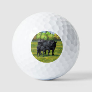 Balles De Golf Ballons de golf Black Angus Cow & Cute Calf