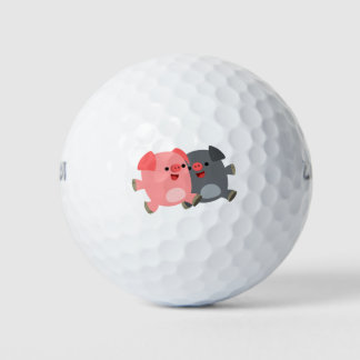 Balles De Golf Ballons de golf de cochons de cartons noirs et bla