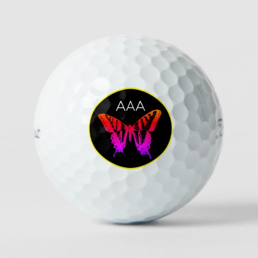 Balles De Golf Ballons de golf MONOGRAMME PERSONNALISÉ BUTTERFLY (Recto)