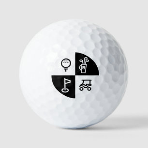 Balles De Golf Ballons de golf noirs et blancs