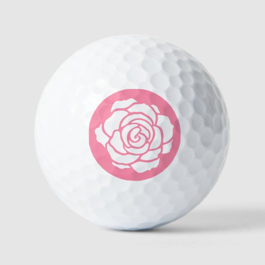 Balles De Golf Balls de golf de Rose blanche (Recto)