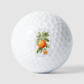 Balles De Golf Balls de golf Elégante aquarelle Orange Image (Recto)