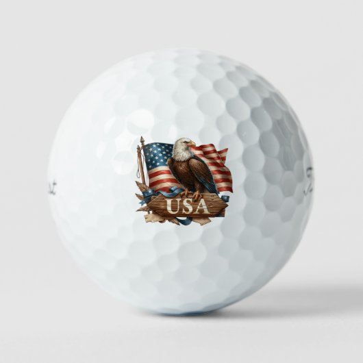 Balles De Golf Bals de golf d'aigle patriotique (Recto)