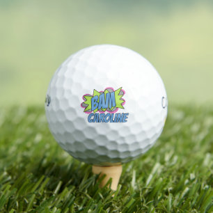 Balles De Golf BAM de style pop art de bande dessinée vintage per
