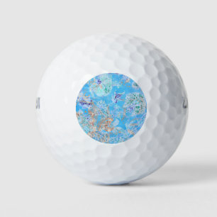 Balles De Golf Bandana florale pastel bleu clair