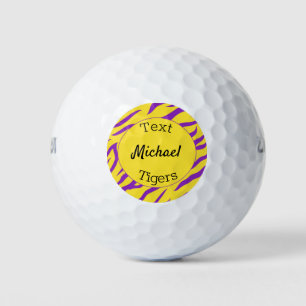 Balles De Golf Bande de tigre pourpre et or personnalisée