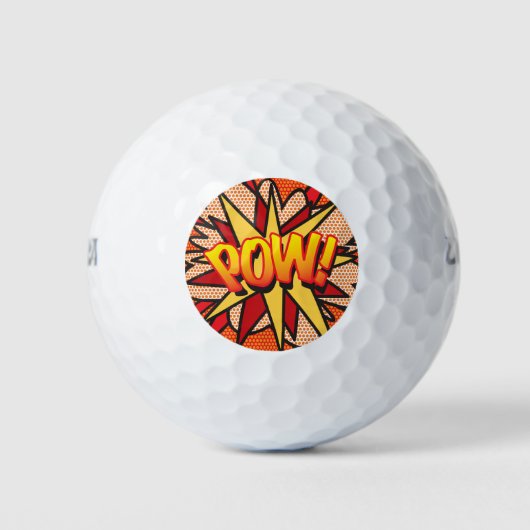 Balles De Golf Bande dessinée Pop Art POW Superhero (Devant)