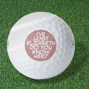 Balles De Golf Bande dessinée rose personnalisée drôle perdue