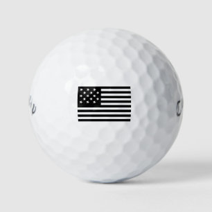 Balles De Golf Bannière noire épangée par l'étoile drapeau améric