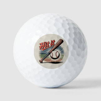 Balles De Golf Baseball vintage "Hit It" Sports rétro