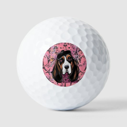 Balles De Golf Basset Hound (Recto)