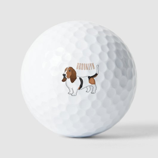 Balles De Golf Basset hound dessin de chien (Recto)