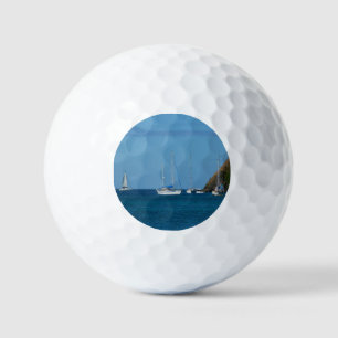 Balles De Golf Bateaux à voile dans la baie Blancs et Bleus Nauti