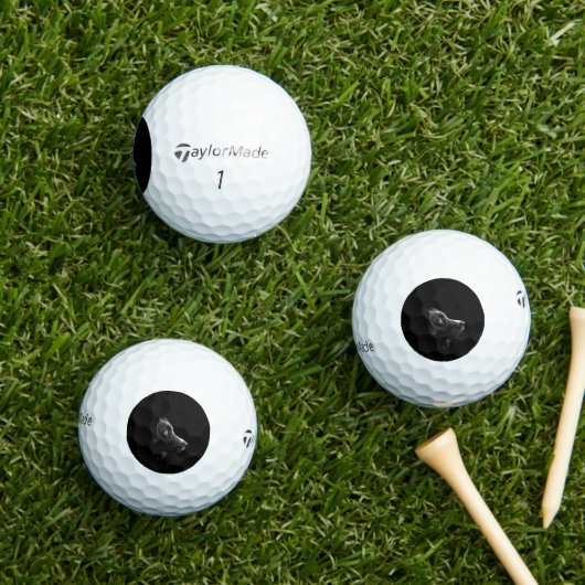 Balles De Golf bc sur noir (Herbe in situ)