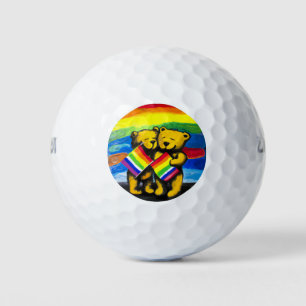 Balles De Golf Bears Love Couple LGBT Arc-en-ciel