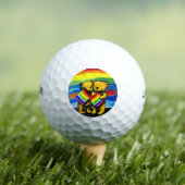 Balles De Golf Bears Love Couple LGBT Arc-en-ciel (T-shirt Insitu)