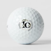 Balles De Golf Beau 10e ANNIVERSAIRE Floral (Recto)
