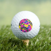 Balles De Golf Beau Motif Surreal Pink et Checkerboard (T-shirt Insitu)
