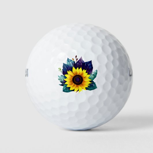 Balles De Golf Beau Tournesol Simple Ouvert (Devant)