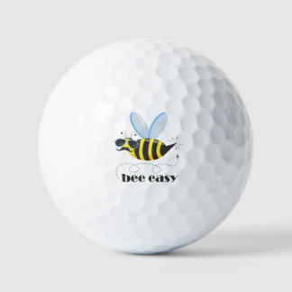 Balles De Golf Bee caractère avec mustache lunettes de soleil Bee