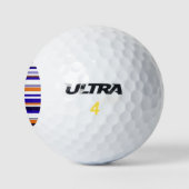 Balles De Golf Belles rayures bleues orange (Logo)