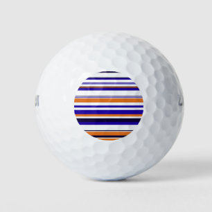 Balles De Golf Belles rayures bleues orange