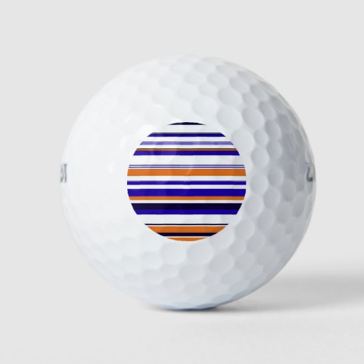 Balles De Golf Belles rayures bleues orange (Devant)