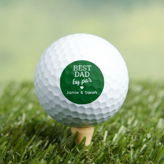 Balles De Golf Best Dad by Par Custom Green White (T-shirt Insitu)