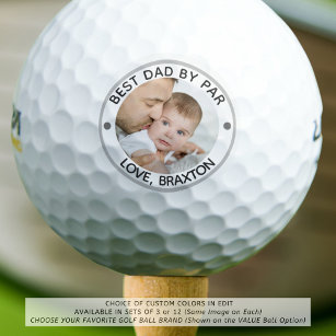 Balles De Golf BEST DAD BY PAR PAR Photo personnalisée