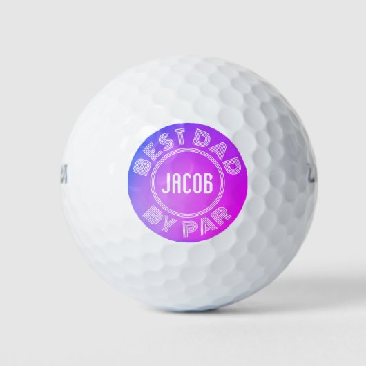 Balles De Golf BEST DAD OF PAR Gradient Design simple (Devant)