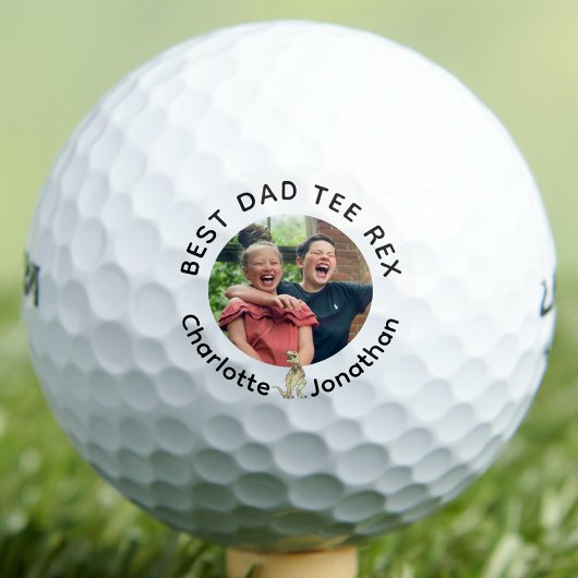 Balles De Golf Best Dad Tee Rex personalized kids photo and names