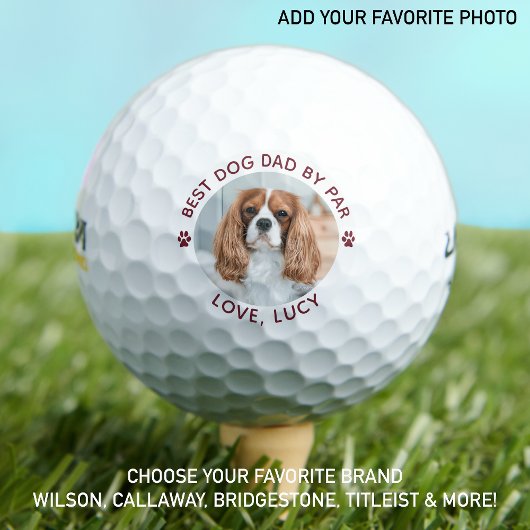 Balles De Golf Best DOG DAD By Par Photo Empreinte de patte perso