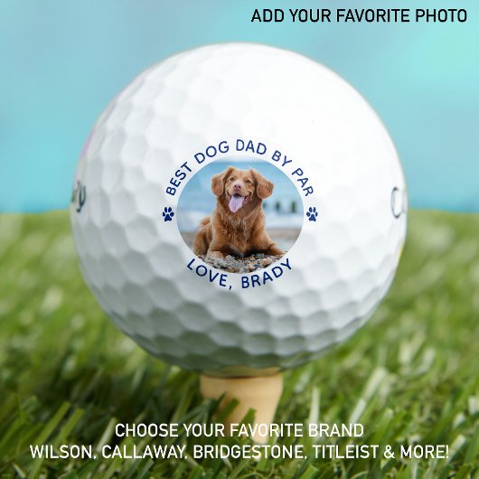 Balles De Golf Best DOG DAD Par Par Par Customisé Photo Empreinte
