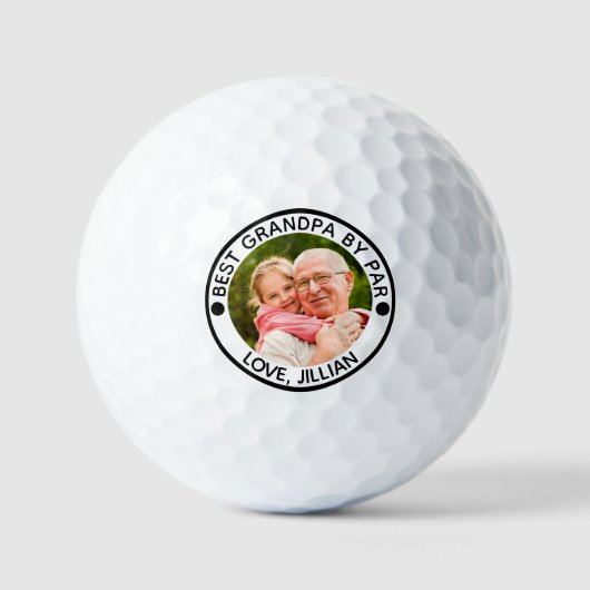 Balles De Golf BEST GRANDPA BY PAR Photo personnalisée (Recto)