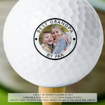 Balles De Golf BEST GRANDPA moderne PAR PAR Photo<br><div class="desc">Créez des boules de golf photo uniques avec le texte éditable et amusant du golf en disant BEST GRANDPA BY PAR (ou votre titre) dans votre choix de texte, de points et de cadres de cercle dans EDIT (montré en noir) pour un grand-père amateur de golf spécial. Fait un cadeau...</div>