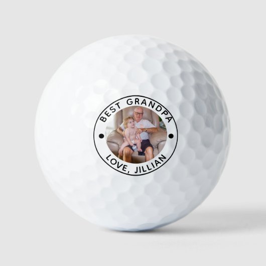Balles De Golf BEST GRANDPA PAR PAR MONogramme photo (Recto)